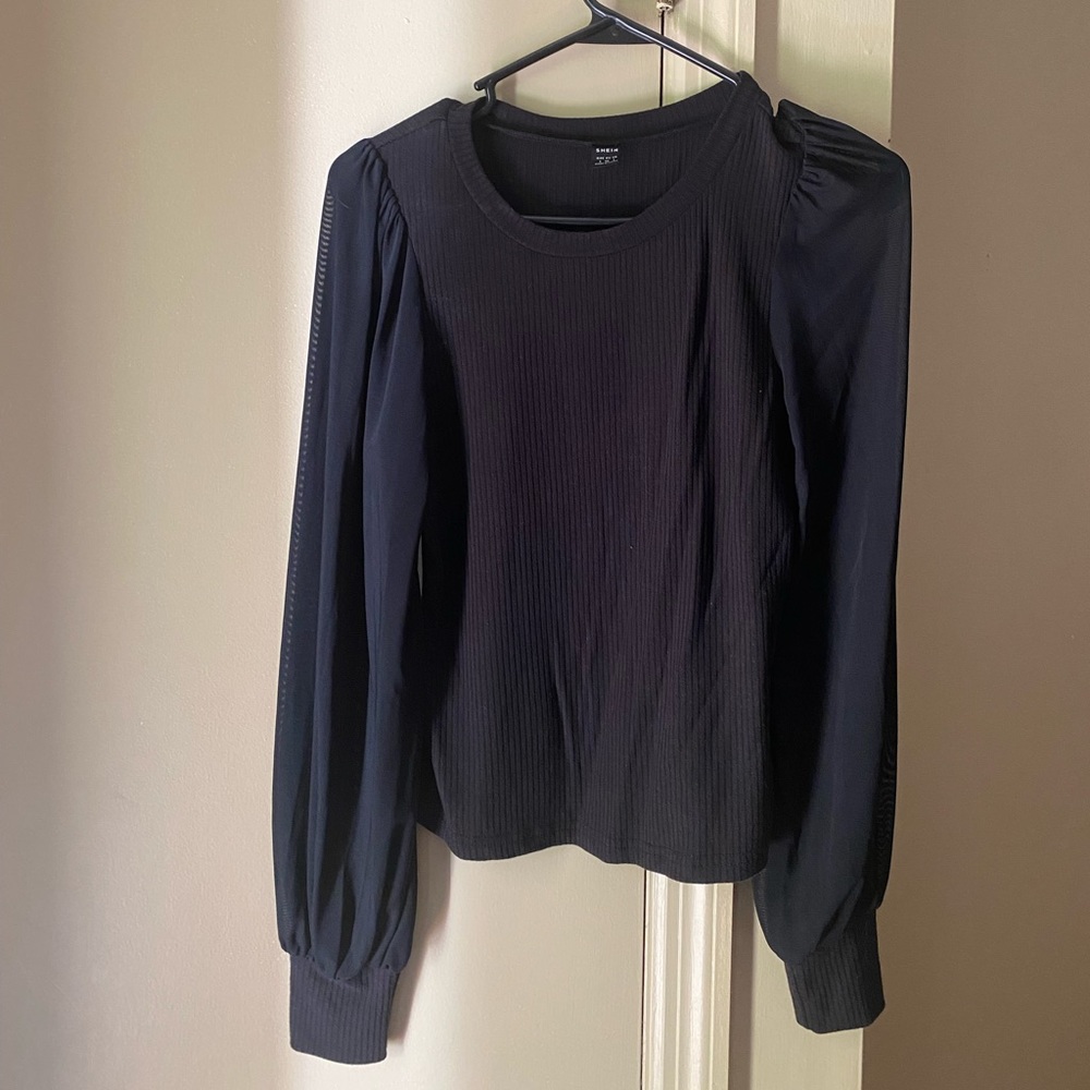 Mesh long sleeve top